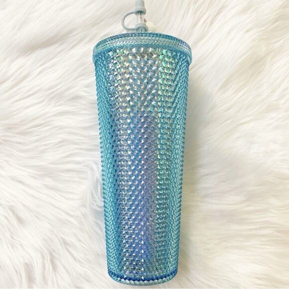 NEW Starbucks 2020 China Blue Diamond Studded Tumbler Venti Bunny Topper Rare - Picture 6 of 13